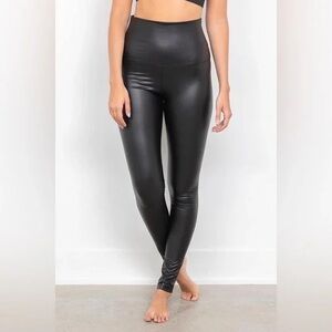 Cherish Black leather faux Leggings